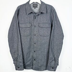 Bonobos The Cotton Shirt Jacket Shacket Mens XL Gray Herringbone Pattern